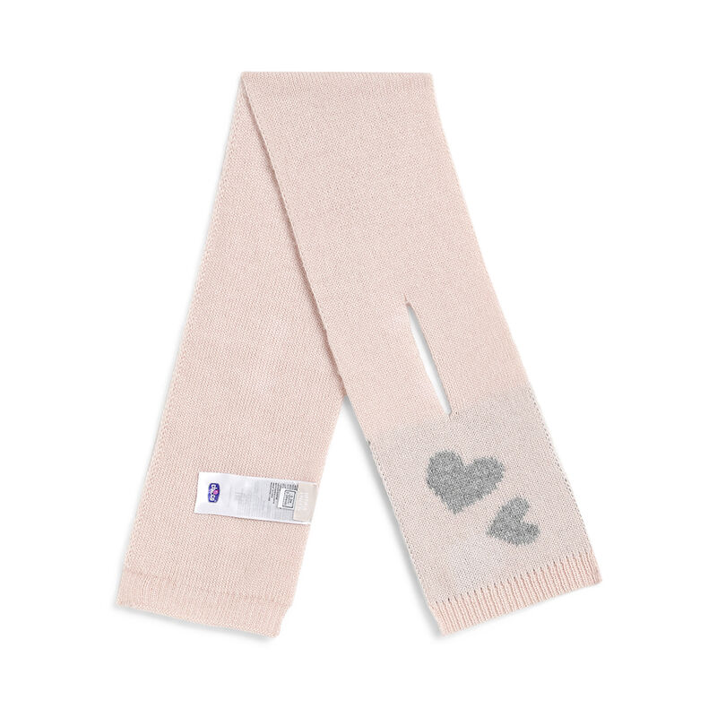 Girls Light Pink Knitted Hat with Scarf image number 3